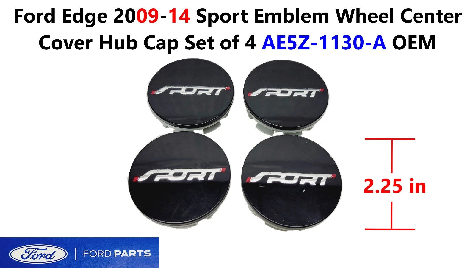 Set of 4 Wheel Center Cover Hub Caps for Ford Edge (2009–2014) AE5Z-1130-A