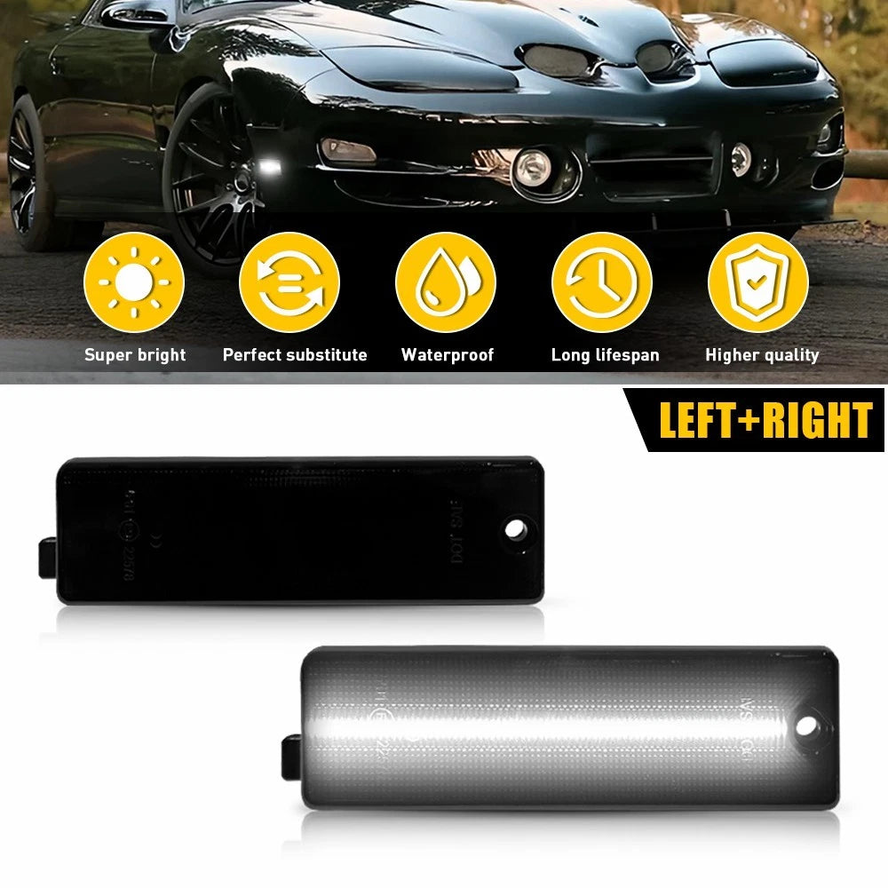 Smoked Lens Side Marker Lights for Chevy Camaro Firebird (1993–2002)