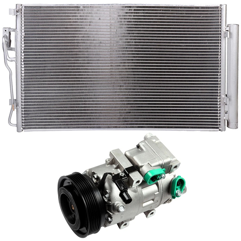 AC Condenser and Compressor Cooling Kit for Kia Sorento Hyundai Santa Fe (2011–2012)