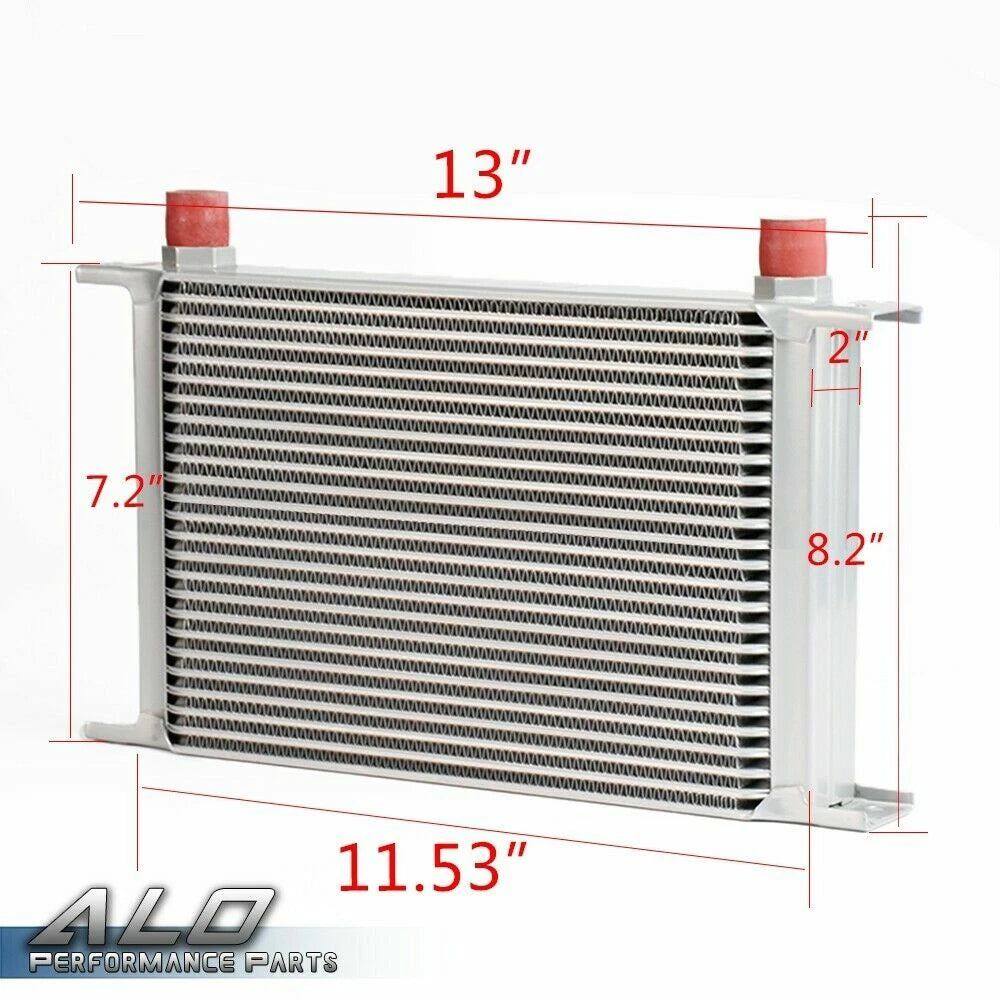 25 Row AN-10 Aluminum Engine Oil Cooler with Filter Adapter Hose Kit