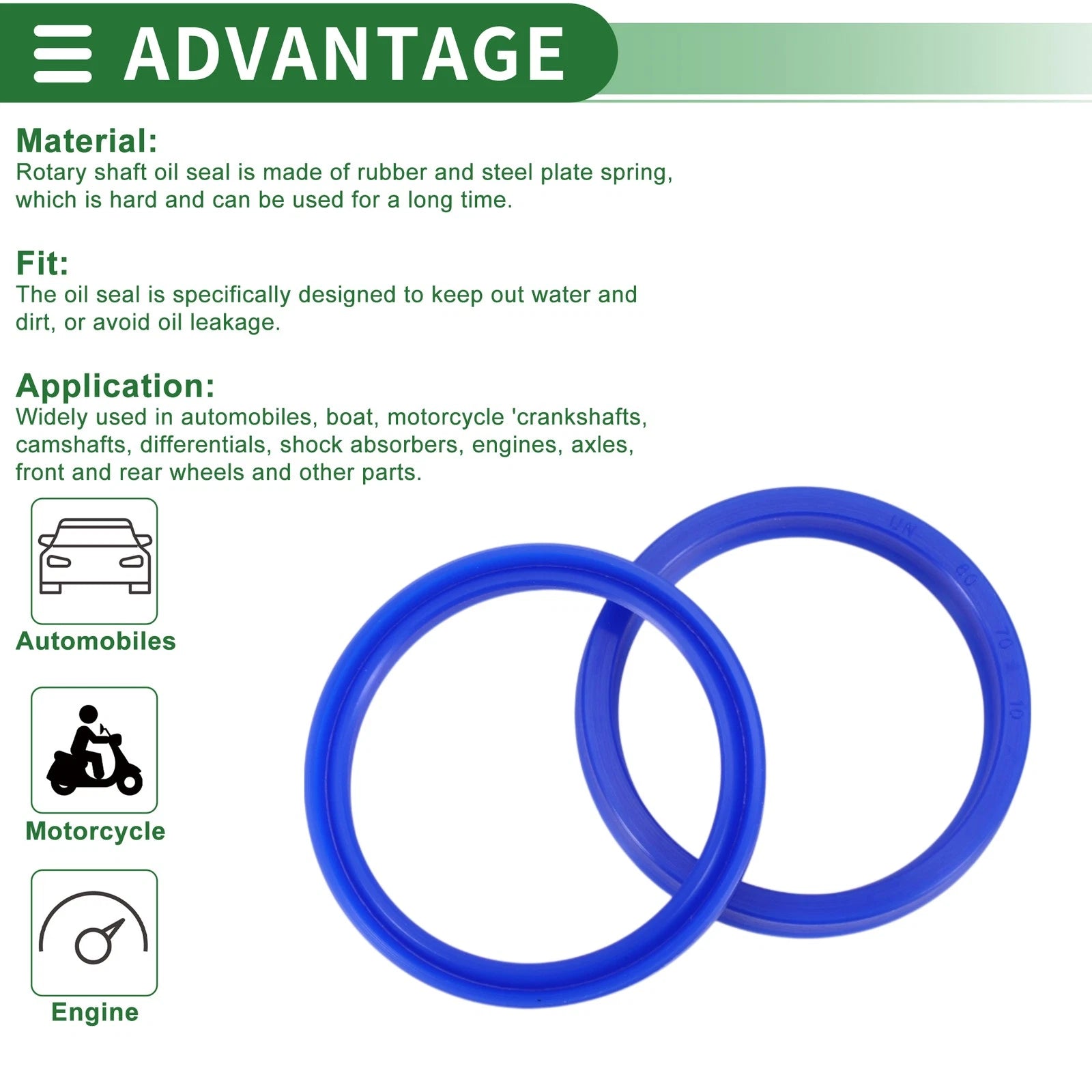 Set of 5 Oil Seal Rotary Shaft Seal 60x70x10mm High Pressure TPU