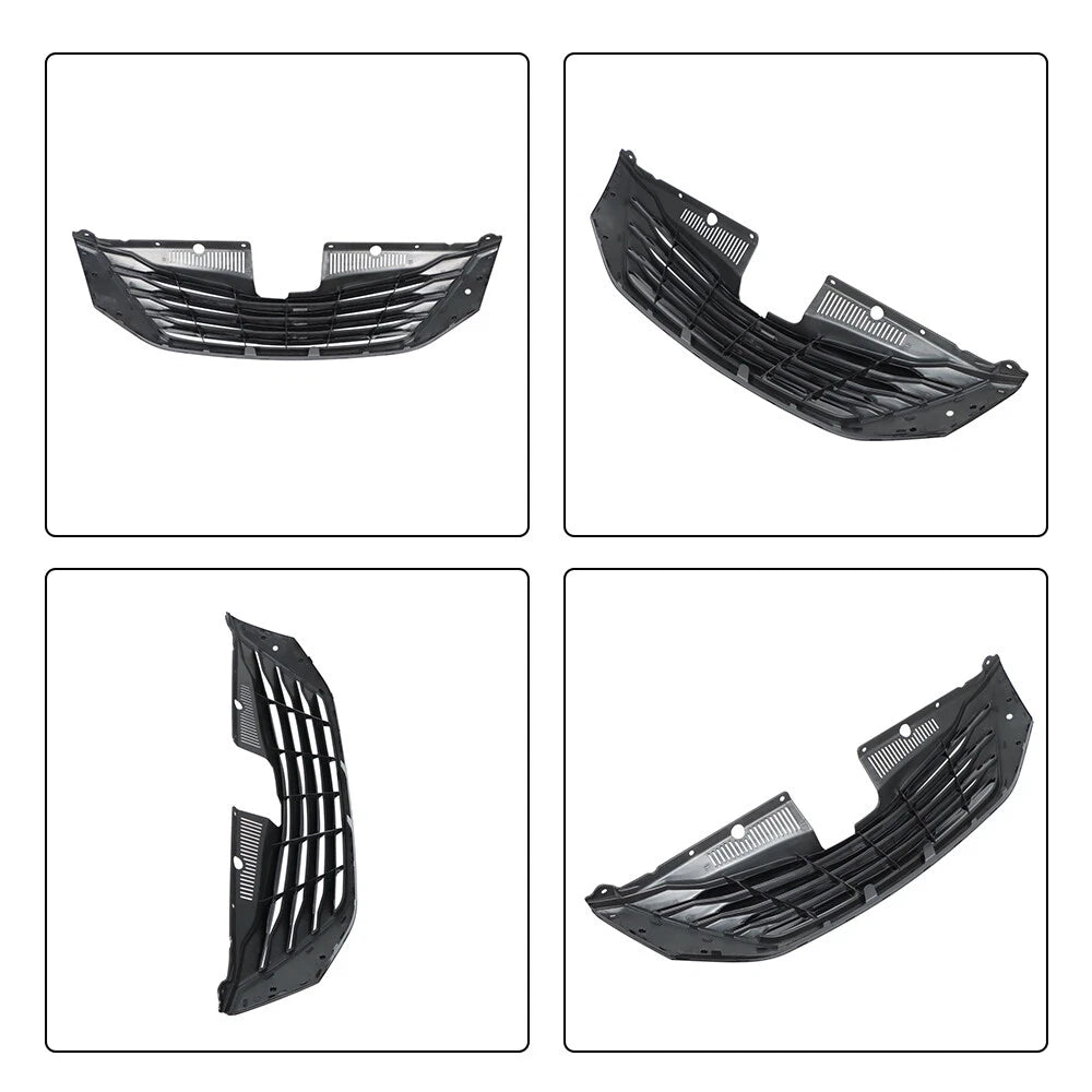 Front Upper Grille for Toyota Sienna (2011-2017) Gloss Black Plastic