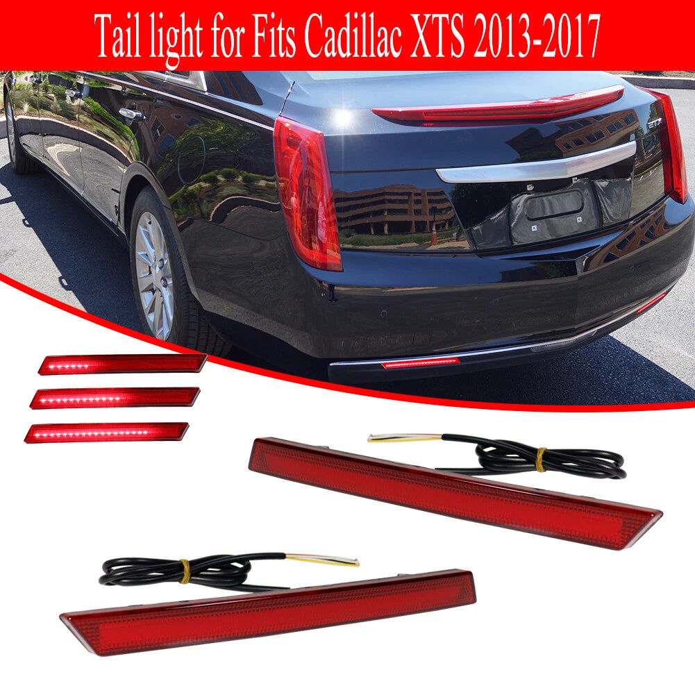2X LED Rear Bumper Reflector Tail Lights for Cadillac XTS (2013–2017)
