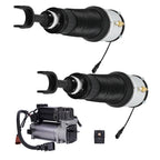 Pair Front Air Suspension Struts + Compressor Pump for Audi A8 S8 (2003–2010)