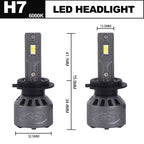 Set of 2 H7 LED Headlight Bulbs for