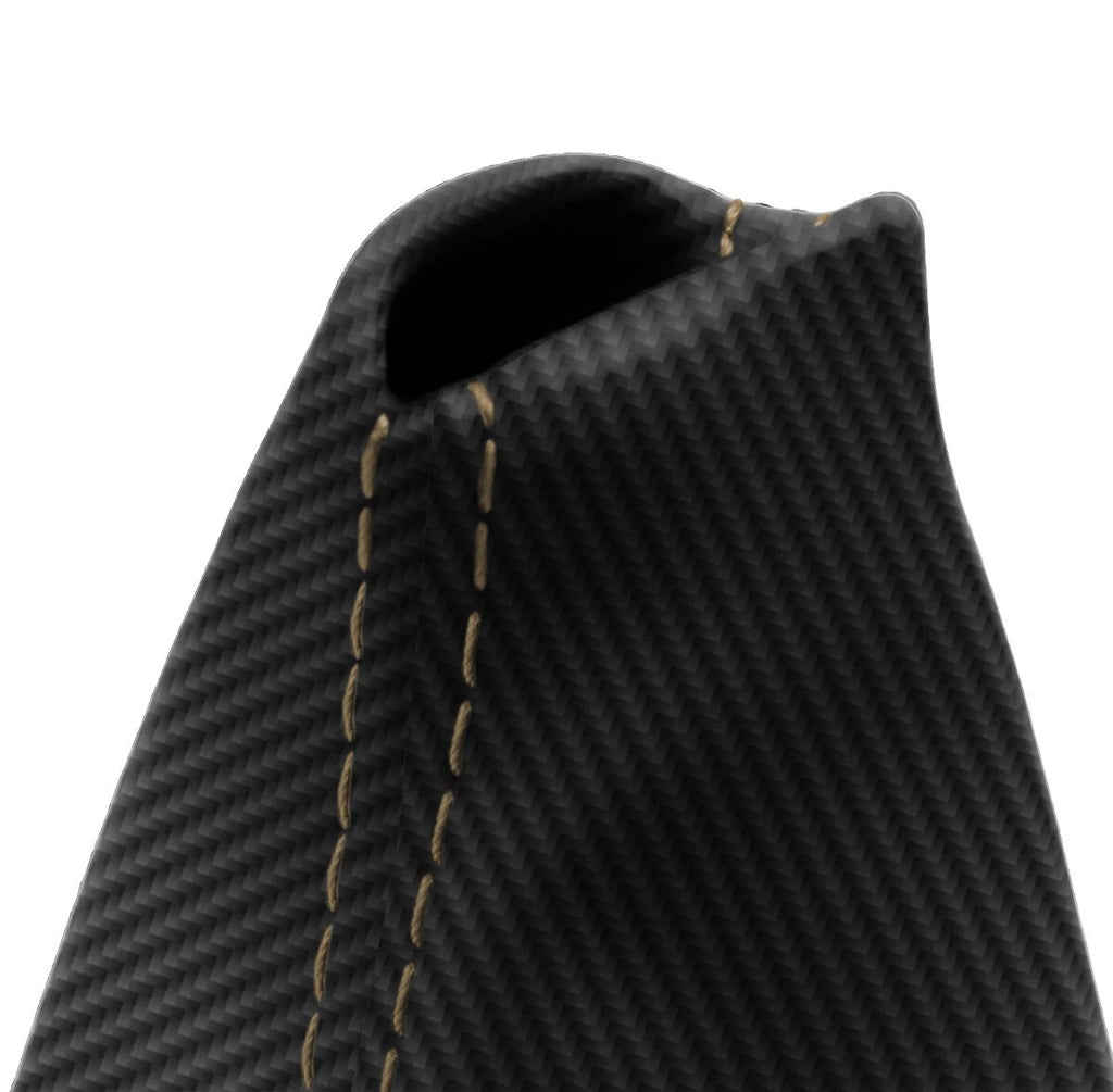 Manual Shift Boot Cover for Honda Civic (1998–2002) Carbon Fiber Beige Stitch