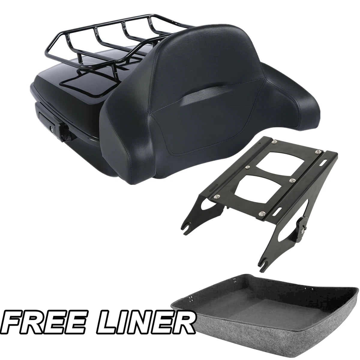 Chopped Trunk Backrest Pad for Harley Touring Road Glide King (2014–2025)