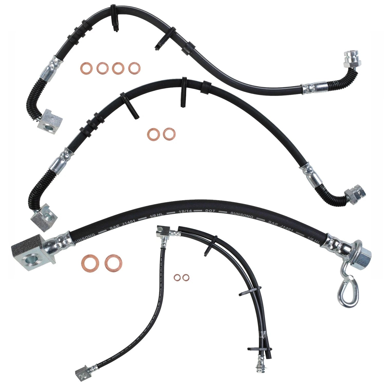 Sunsong Brake Hydraulic Hose Kit for E-150 E-250 E-350 (2000–2014)