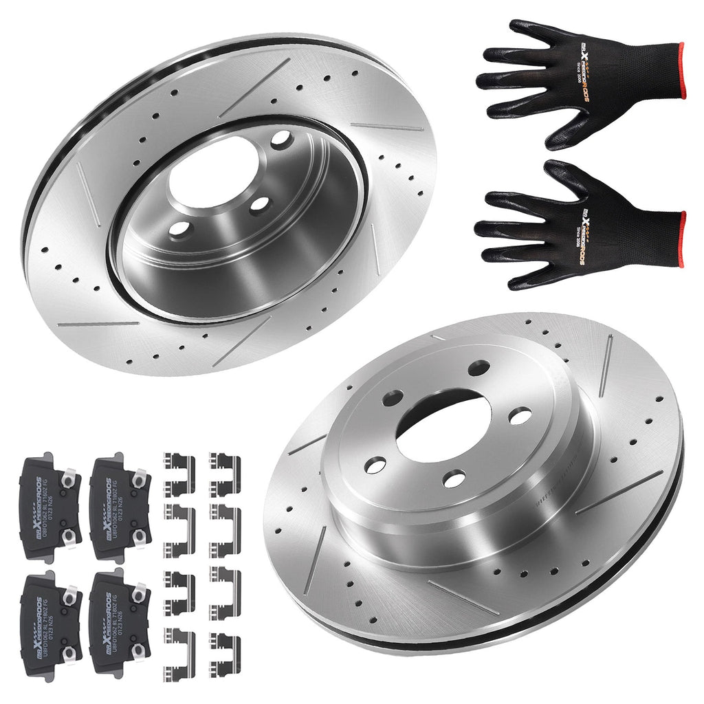 Rear Brake Rotors & Ceramic Pads Kit for Chrysler 300/Dodge Challenger/Charger (2005–2023)