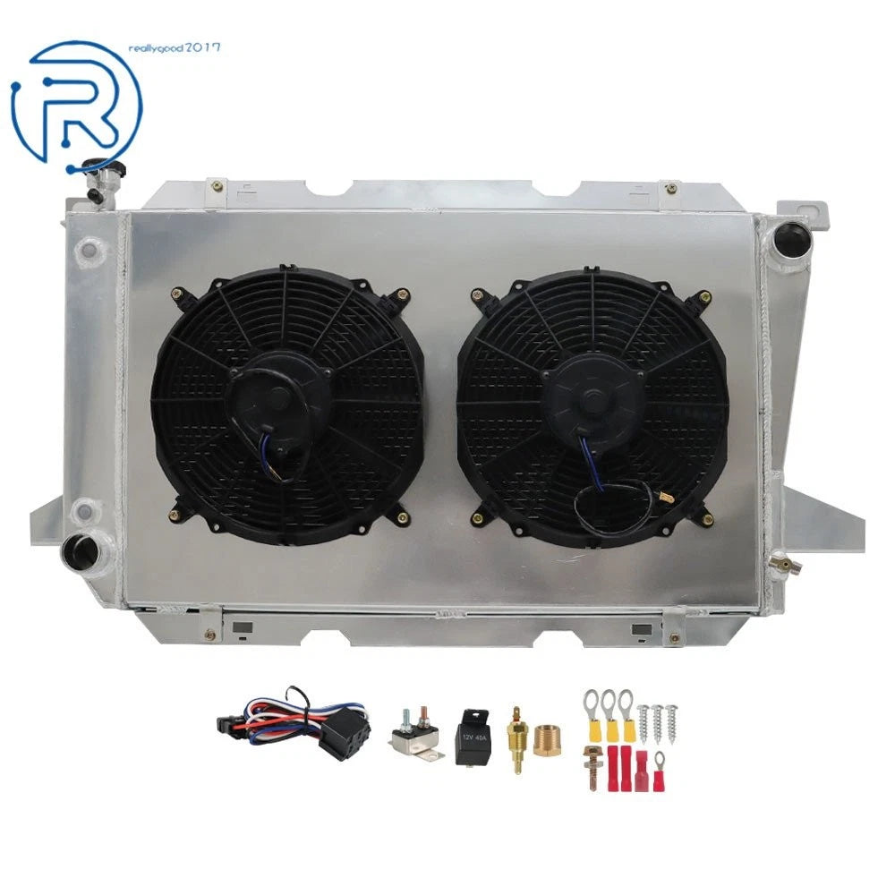 4Row Radiator + Shroud Fan for Ford Bronco F150 F250 F350 V8 (1985–1997)