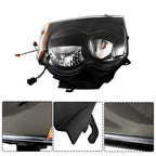 Set of 2 Black Halogen Headlights for Jeep Grand Cherokee (2005–2007)