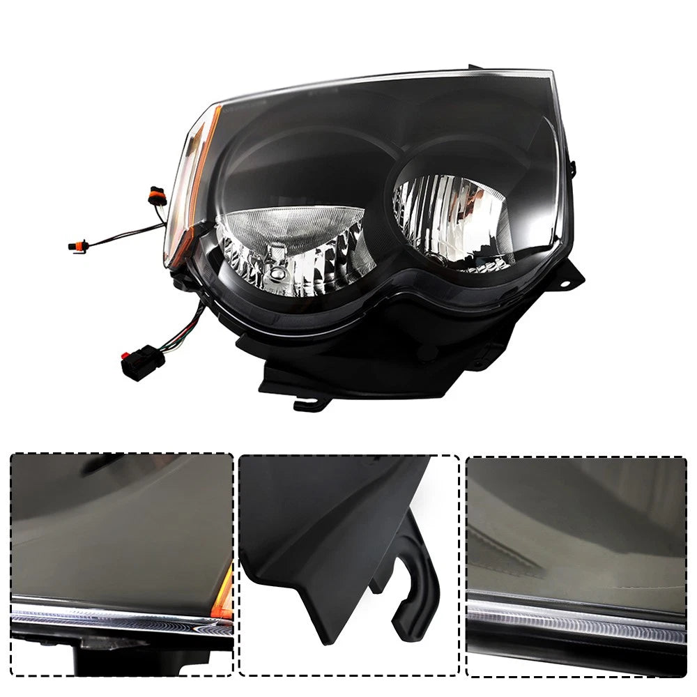 Set of 2 Black Halogen Headlights for Jeep Grand Cherokee (2005–2007)