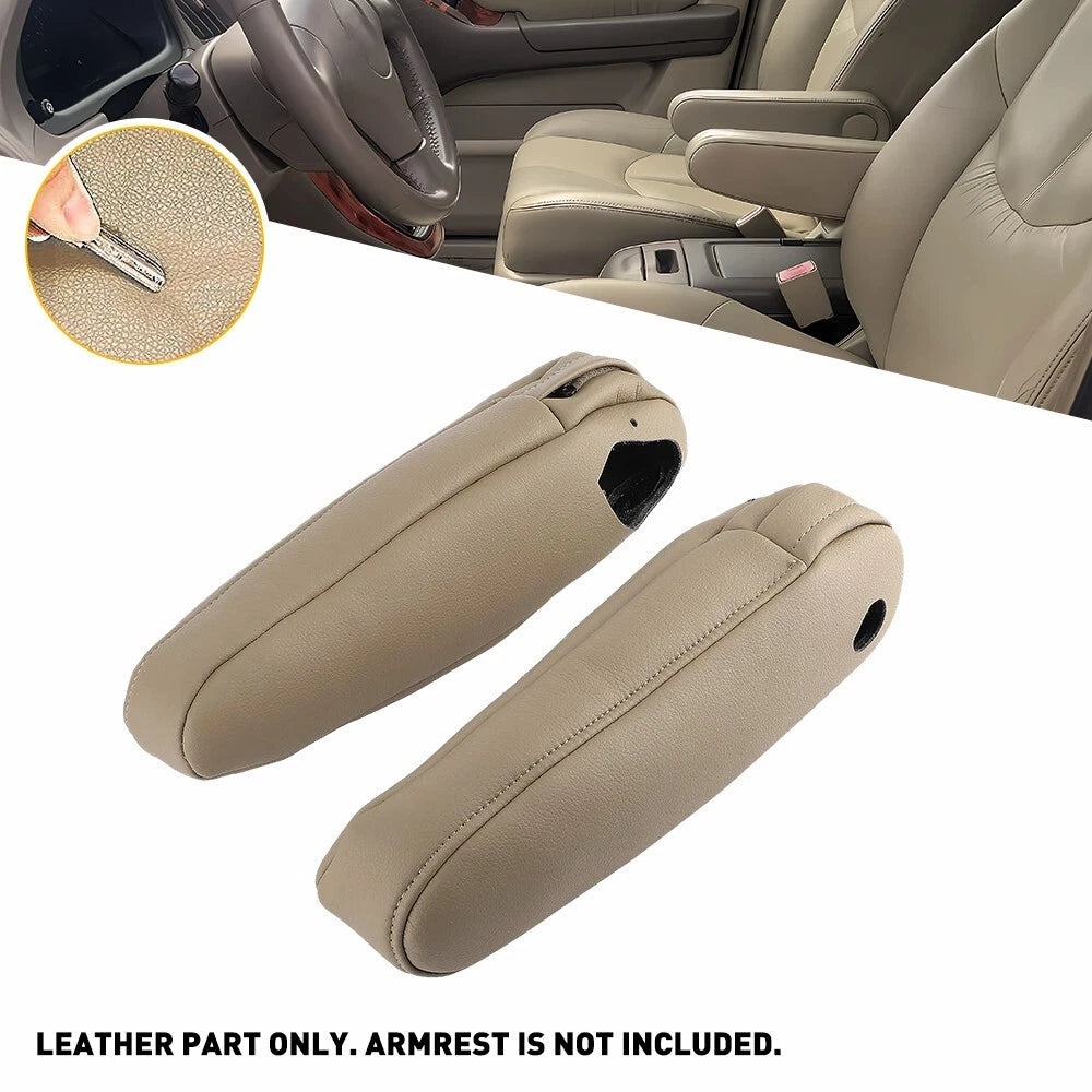 2X Beige Leather Seat Armrest Cover for Lexus RX 300 330 350 (2003–2009)