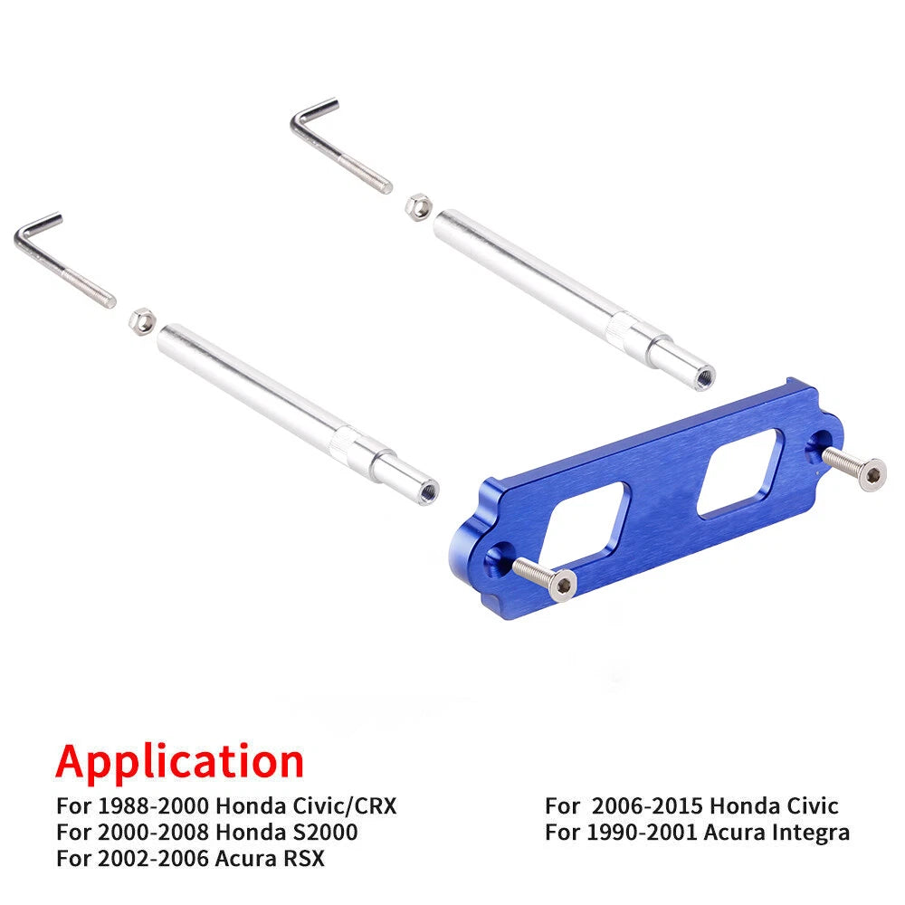 Blue Aluminum Battery Tie Down Kit for Honda Civic