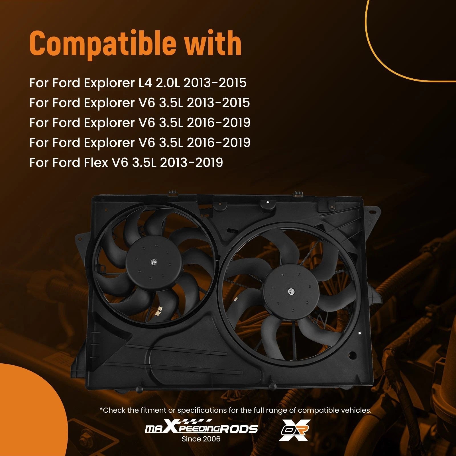 Radiator Cooling Fan for Ford Explorer (2013–2015)