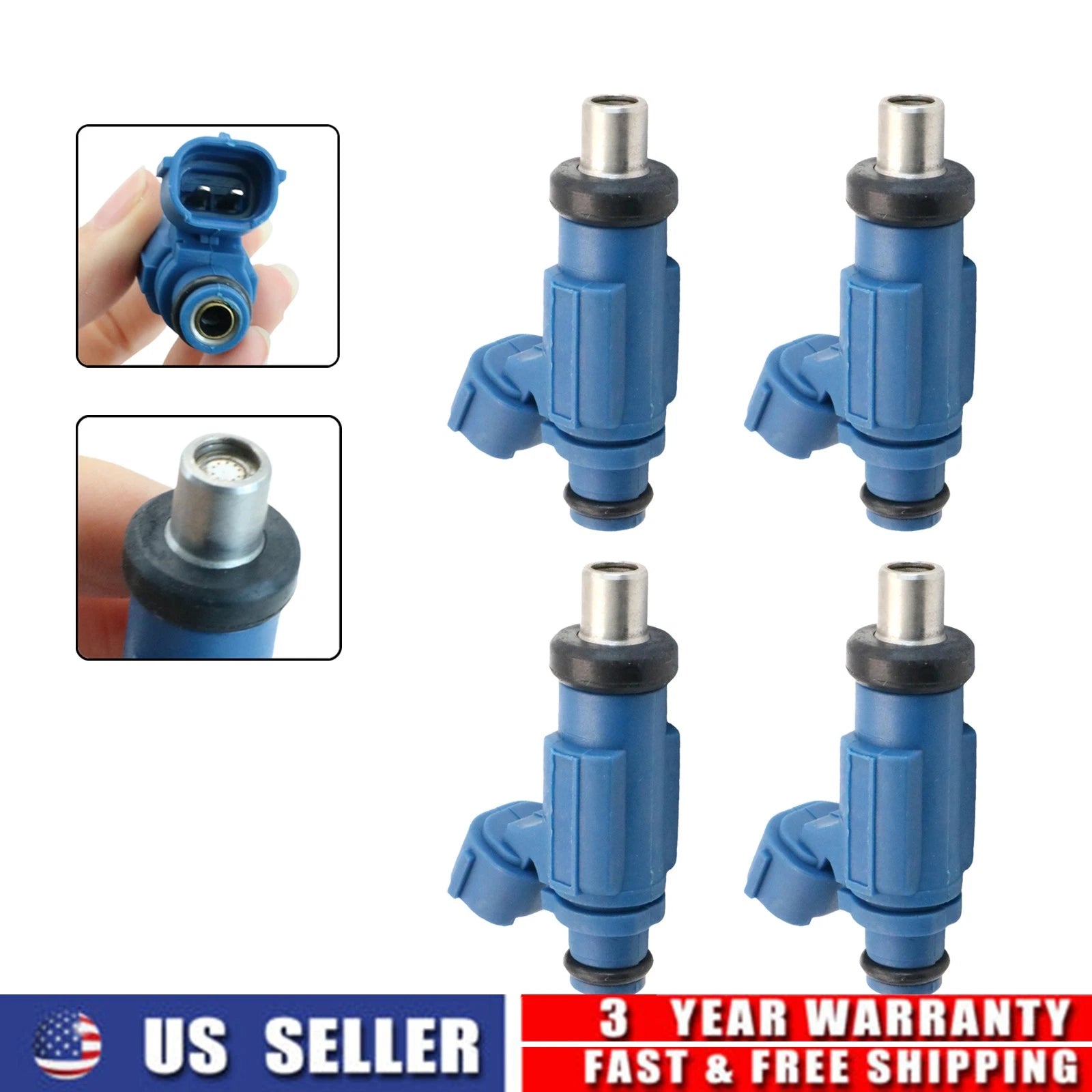 Set of 4 Fuel Injectors for Kawasaki KX450F Ninja ZX-14 ZX-10R KFX450R EAT286