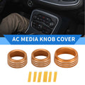 3X AC Media Tune Switch Knob Cover Ring for Dodge Challenger (2015–2019) Orange