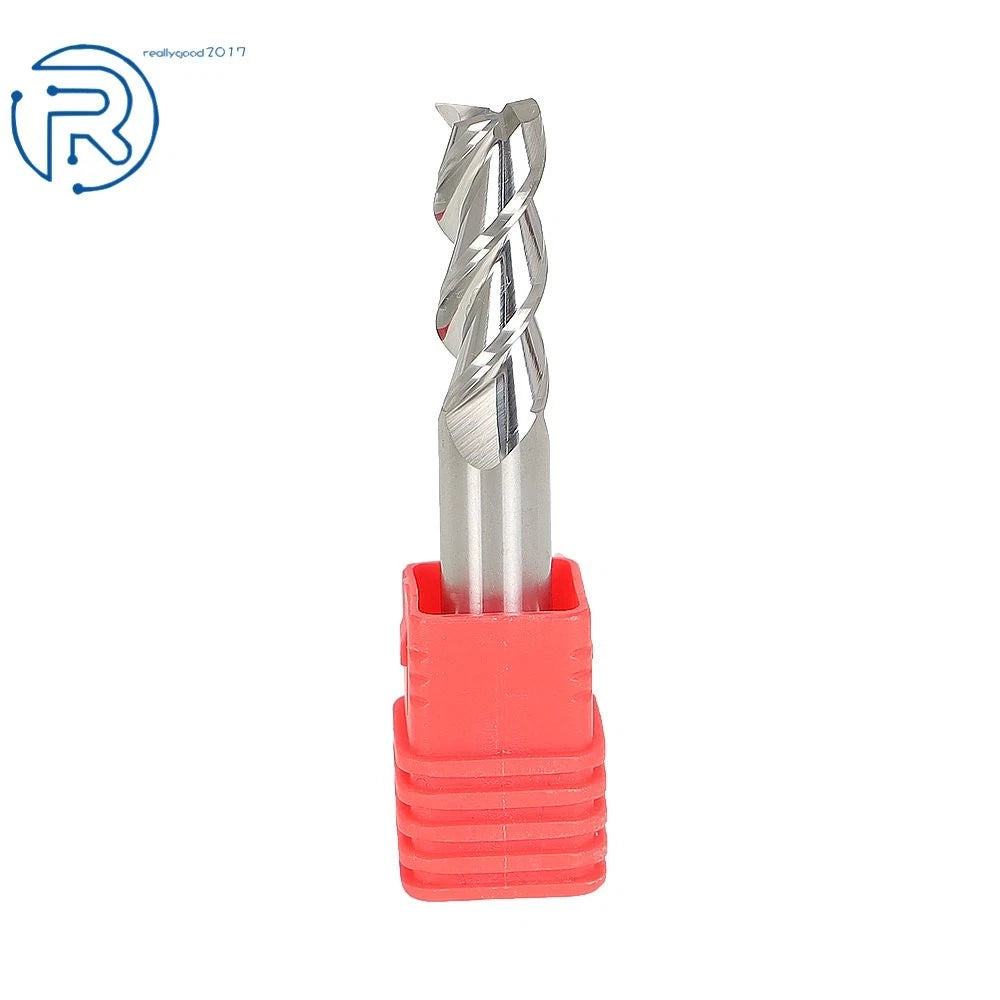 Set of 5 Carbide End Mills for Various Applications (3/8" 2-1/2" Overall Length)