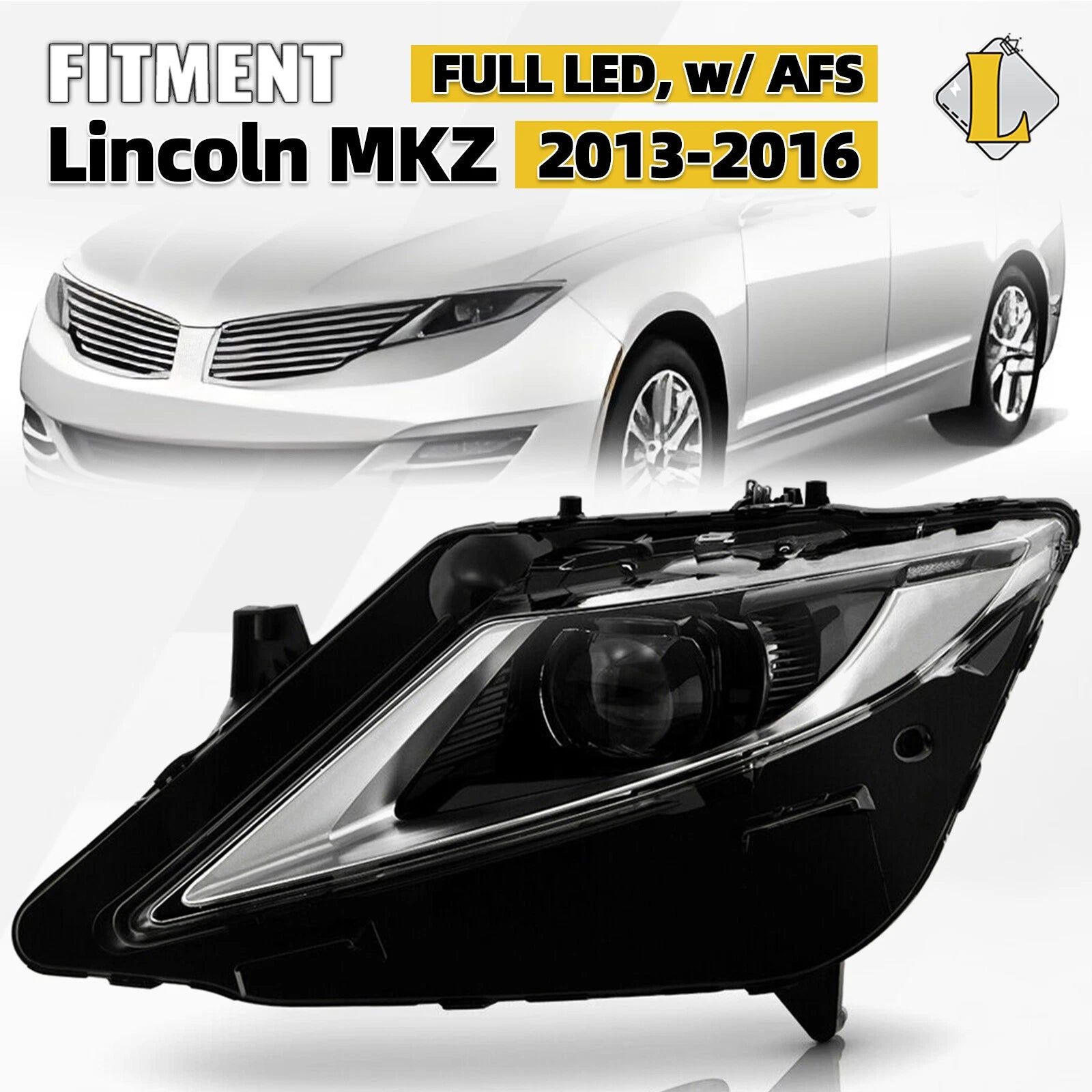 Full LED Headlight for Lincoln MKZ (2013–2016) AFS Projector Driver Side
