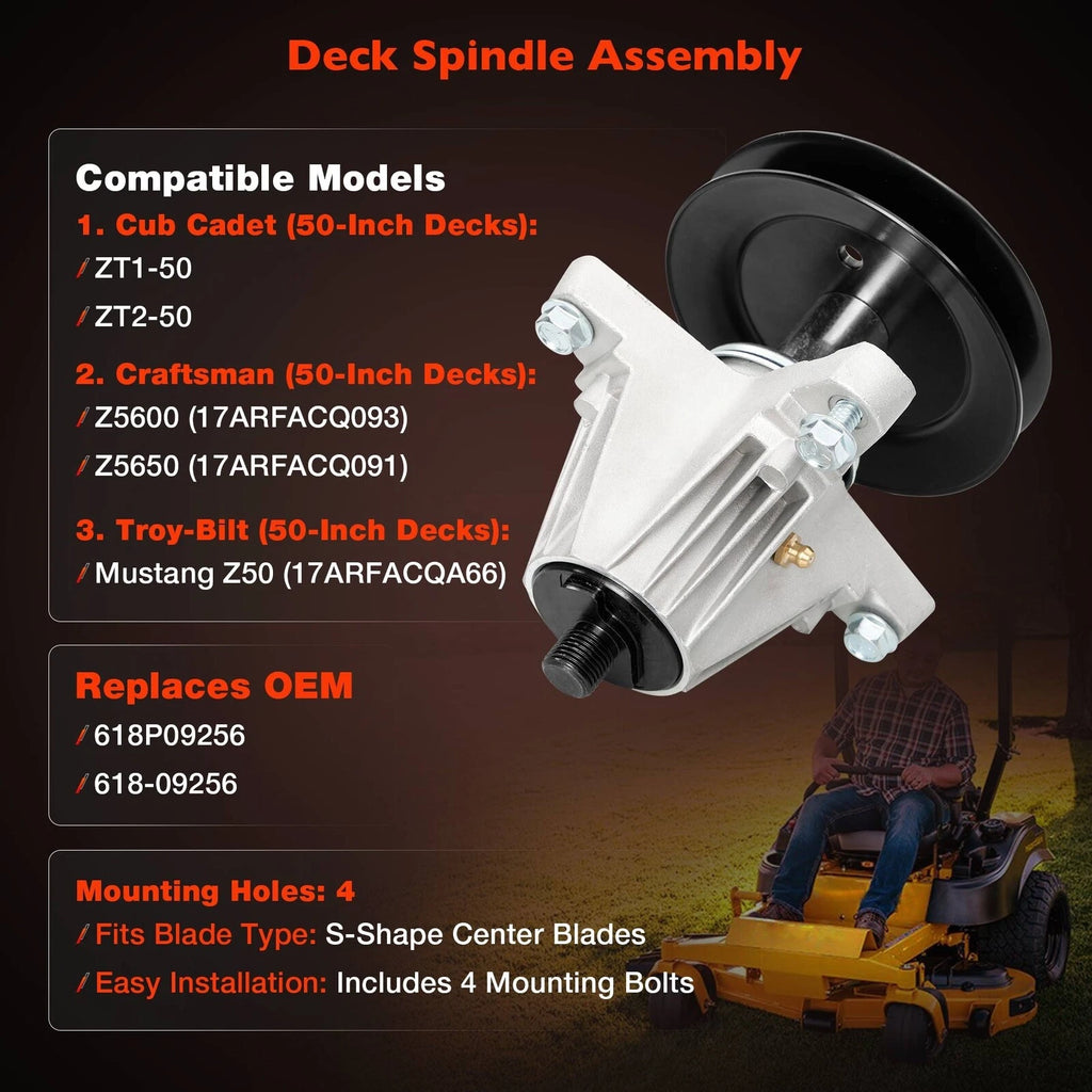 3X Mower Deck Spindle for Cub Cadet ZT1, Troy-Bilt, Craftsman (50")