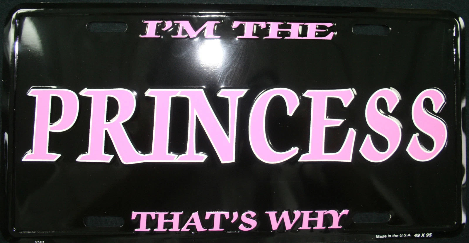 License Plate Tag for Truck (IM THE PRINCESS, Pink)