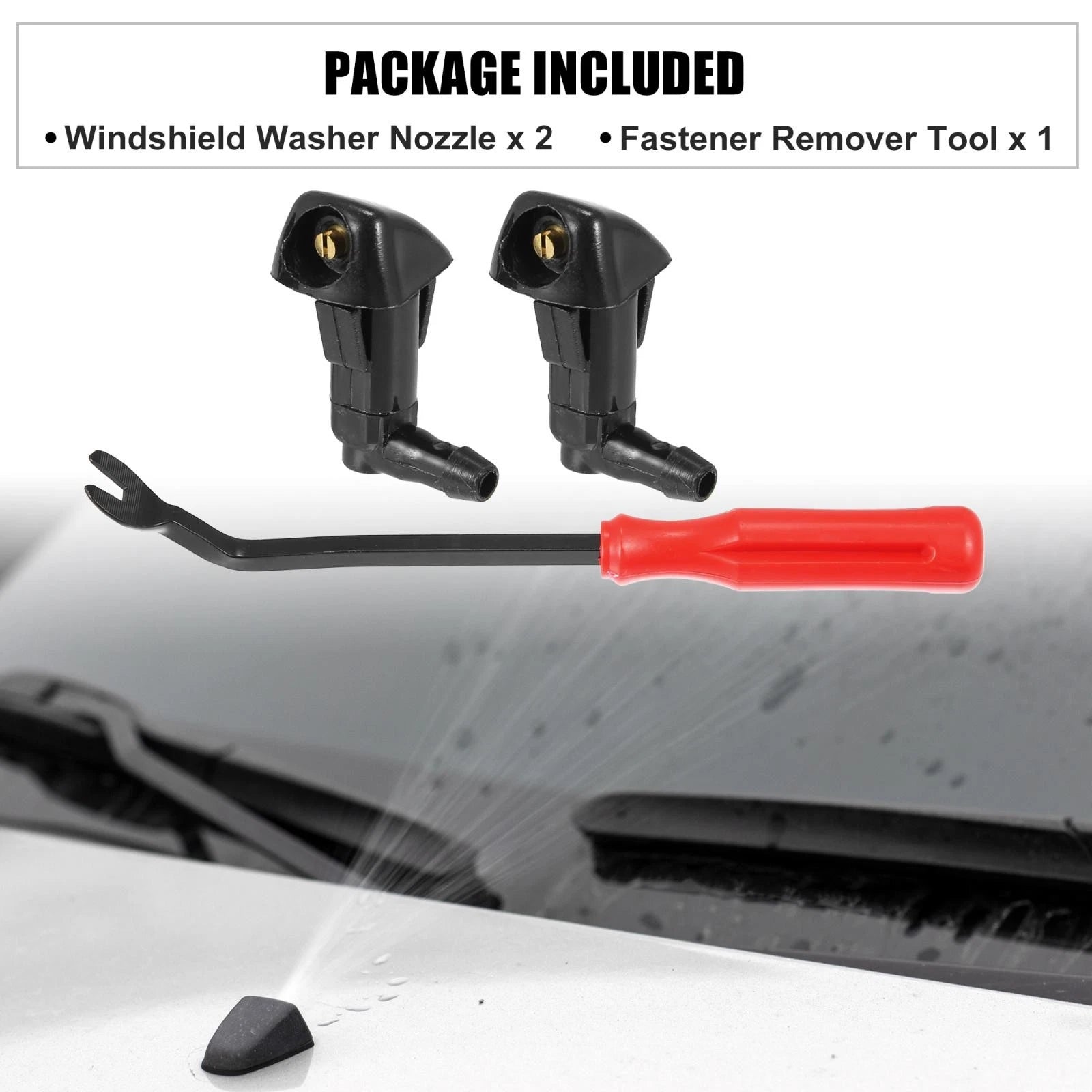 3X Front Windshield Washer Nozzle Kit 76810-SDA-A11 for Honda Civic (2006–2011)