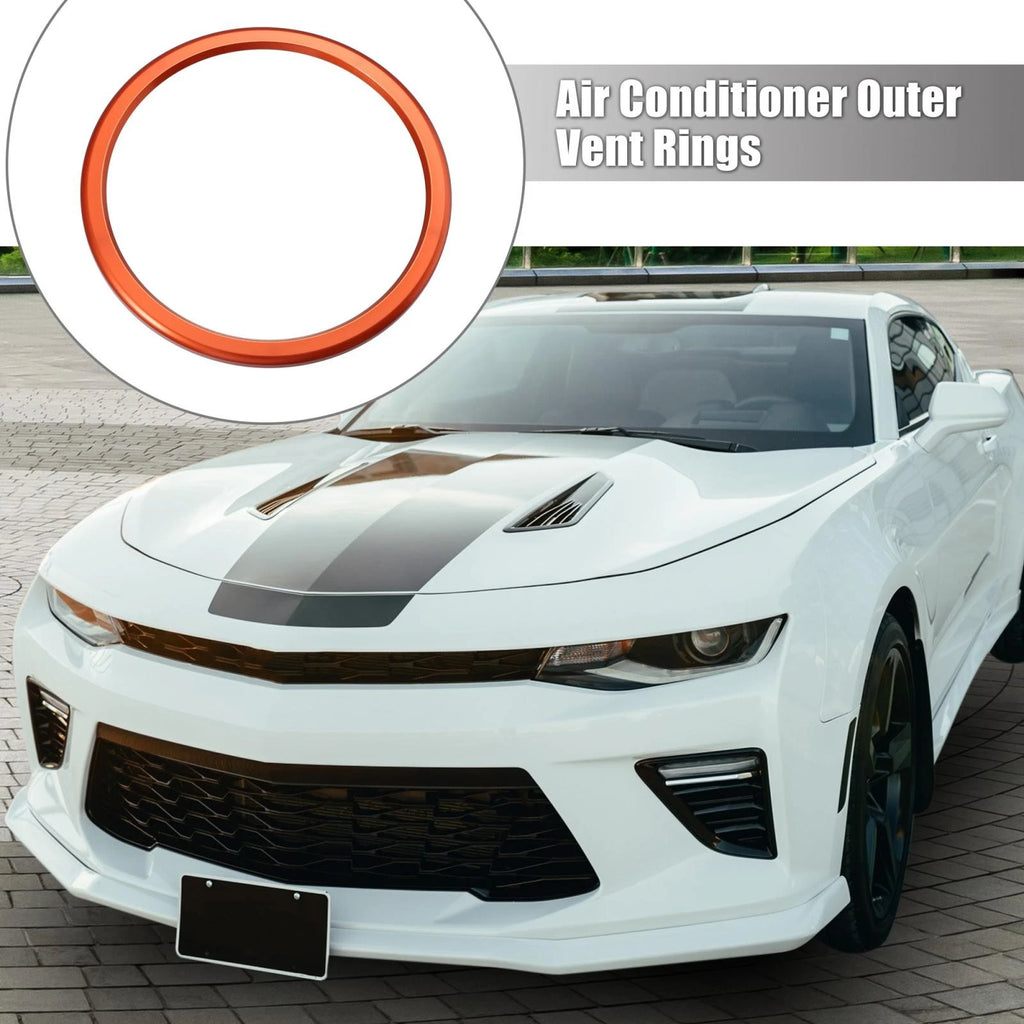 Set of 4 AC Outer Vent Ring Trim Covers for Chevrolet Camaro (2016–2020) Orange