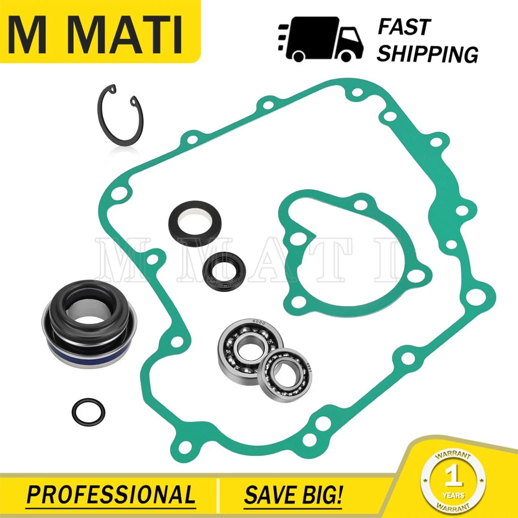 Water Pump Bearing Seals Gaskets Rebuild Kit for Kawasaki Brute Force 300 (2003–2018)