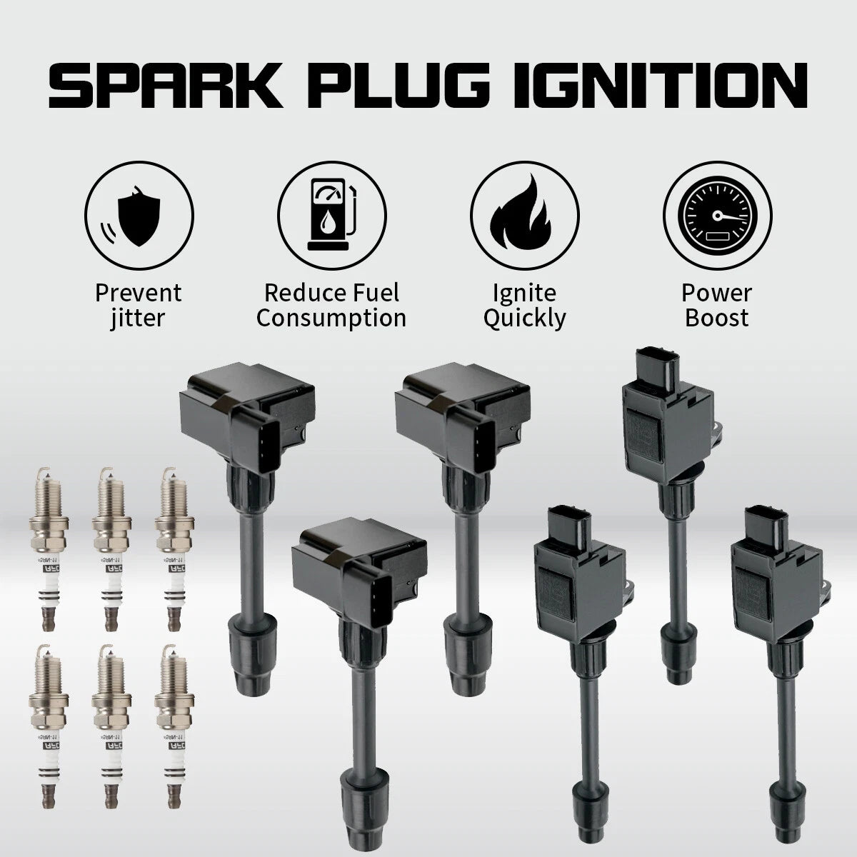 6X Ignition Coil + Spark Plug for Infiniti I30 Maxima V6 3.0L (2000–2001) UF348 UF363
