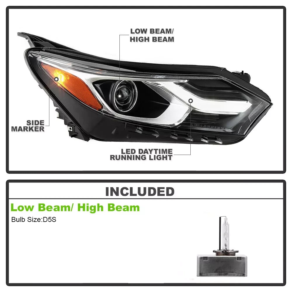 Headlight for Chevy Equinox (2018–2020) HID/Xenon LED DRL Right Passenger