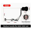 Foldable Crank Handle for 4000 6000 Fishing Reels (Metal Silver)