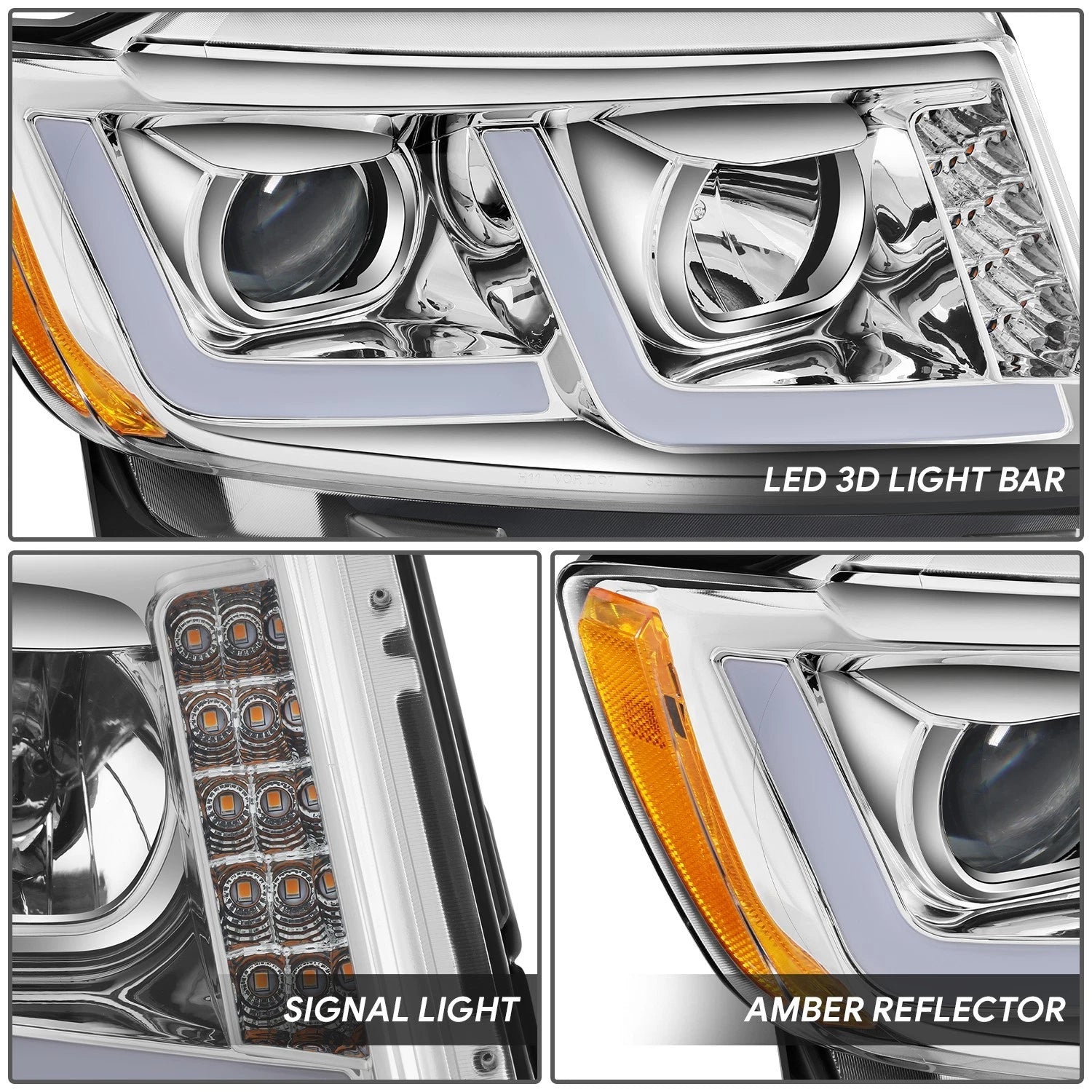 LED DRL + Signal Projector Headlight for Jeep Grand Cherokee (2011–2013)