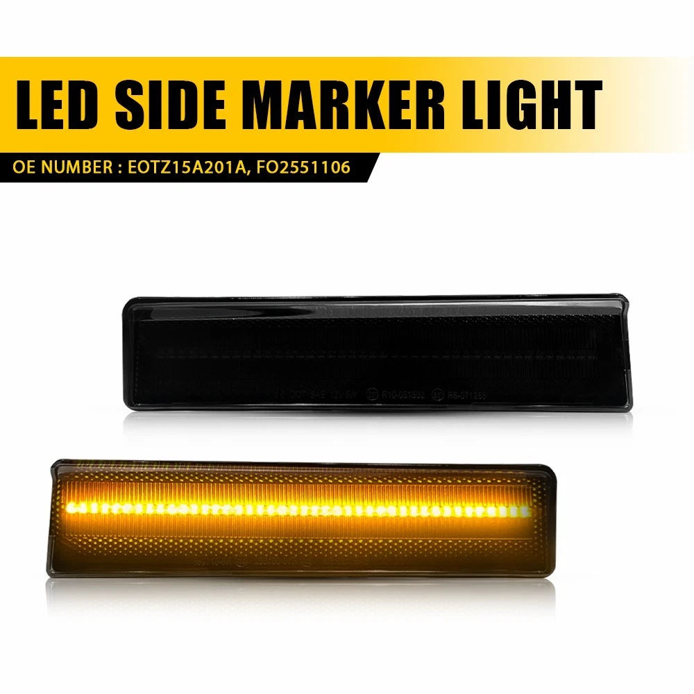 2X Front Amber LED Marker Lights for Ford Bronco F150 F250 F350 (1980–1986)