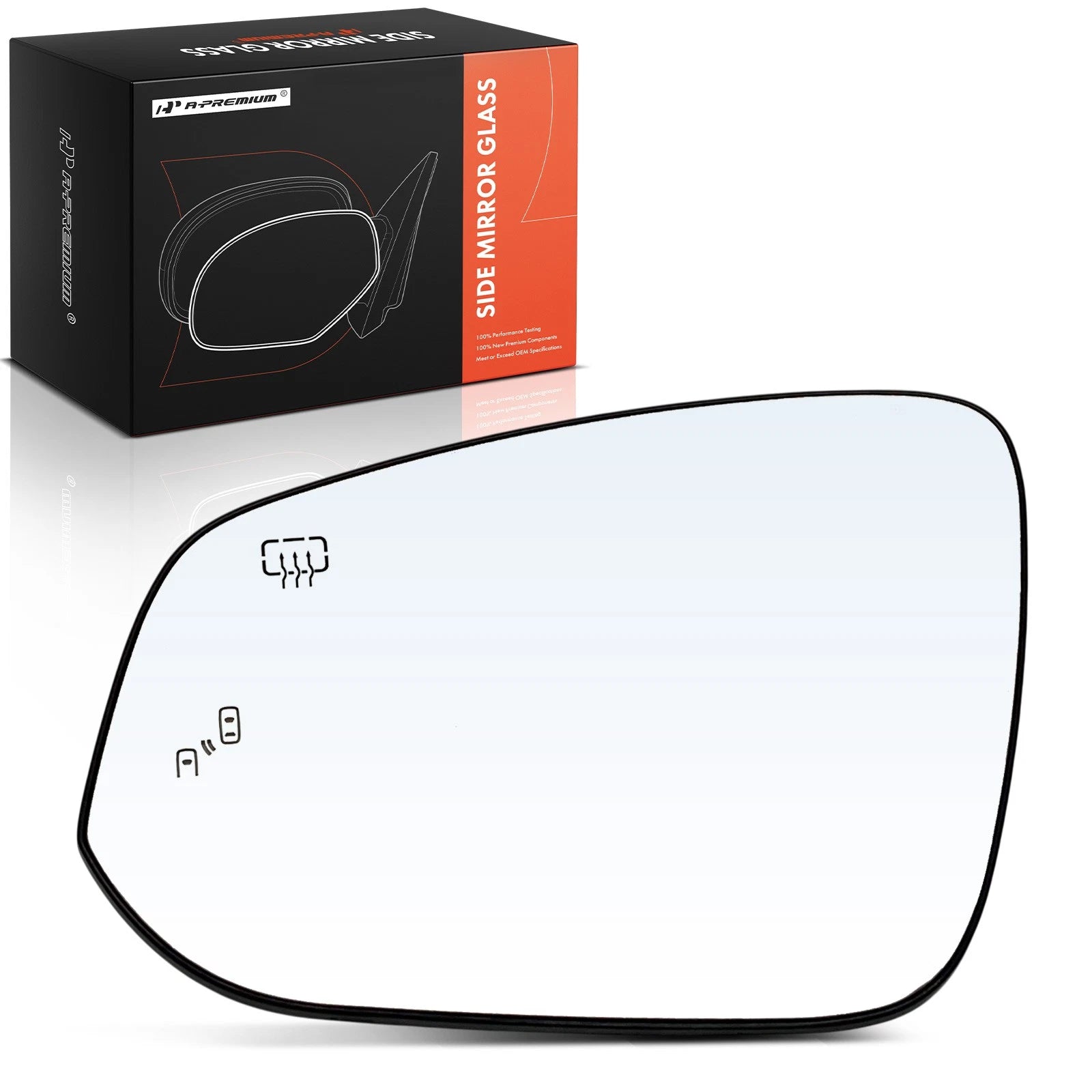Driver Manual Mirror Glass with Blind Spot & Heated for Toyota Sienna (2011–2020)
