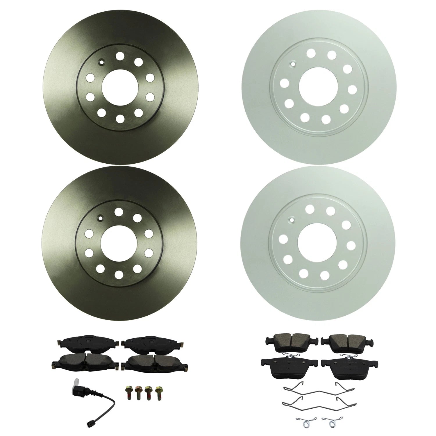 Bosch Quietcast Brake Pad Kit & Rotors for Audi A3, VW e-Golf (FWD)