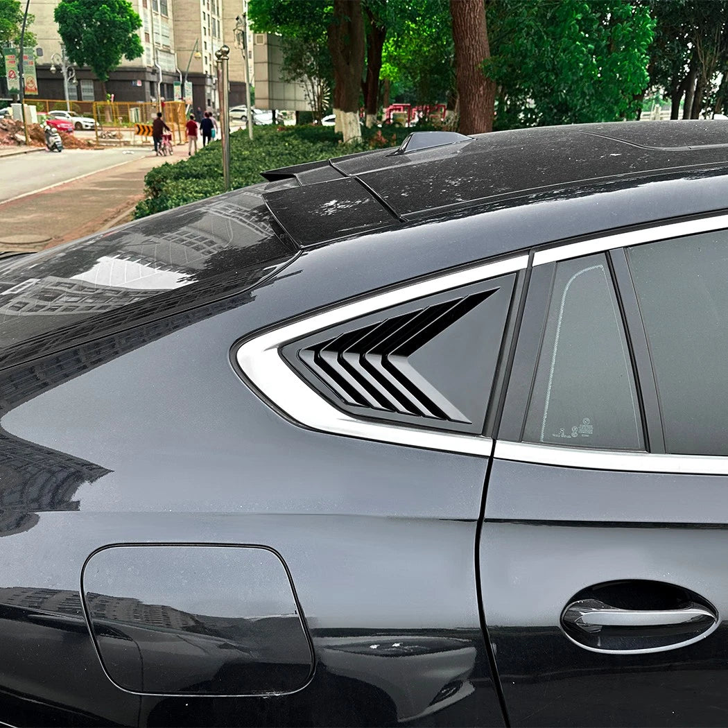 Pair Gloss Black Rear Window Quarter Glass Louver Cover for BMW X6 (2019–2025)