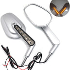 Left Right Mirror w/ LED Stem for Harley Davidson Road King/Road Glide Ultra