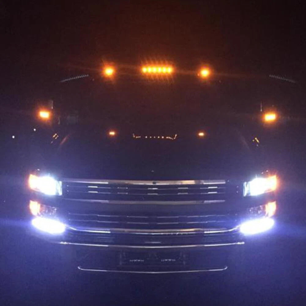 Set of 4 Amber LED Roof Cab Marker Lights for Chevy GMC 2500HD 3500HD (2007–2021)