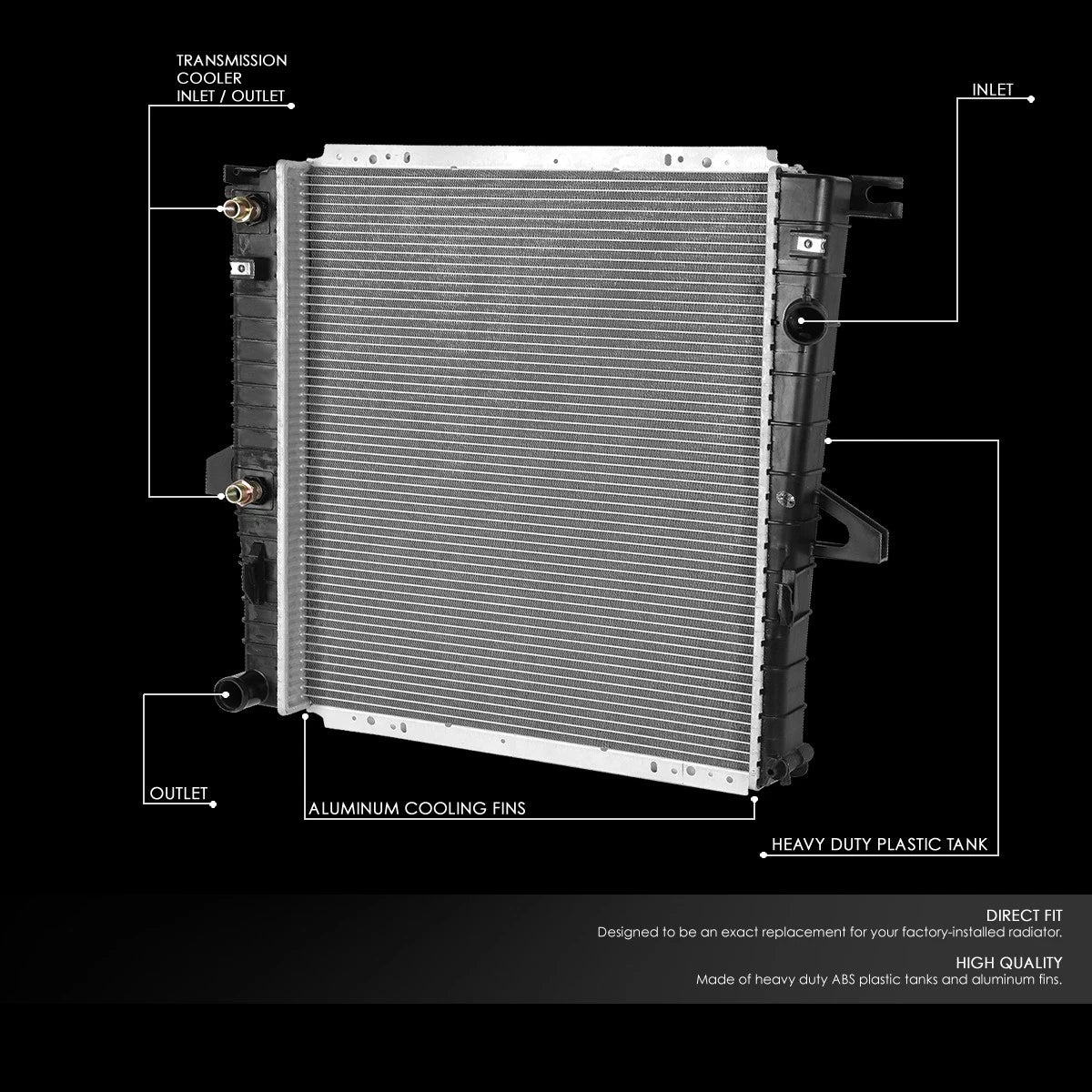 OE Style Aluminum Core Cooling Radiator for Ford Ranger (2001–2012) DPI 2470