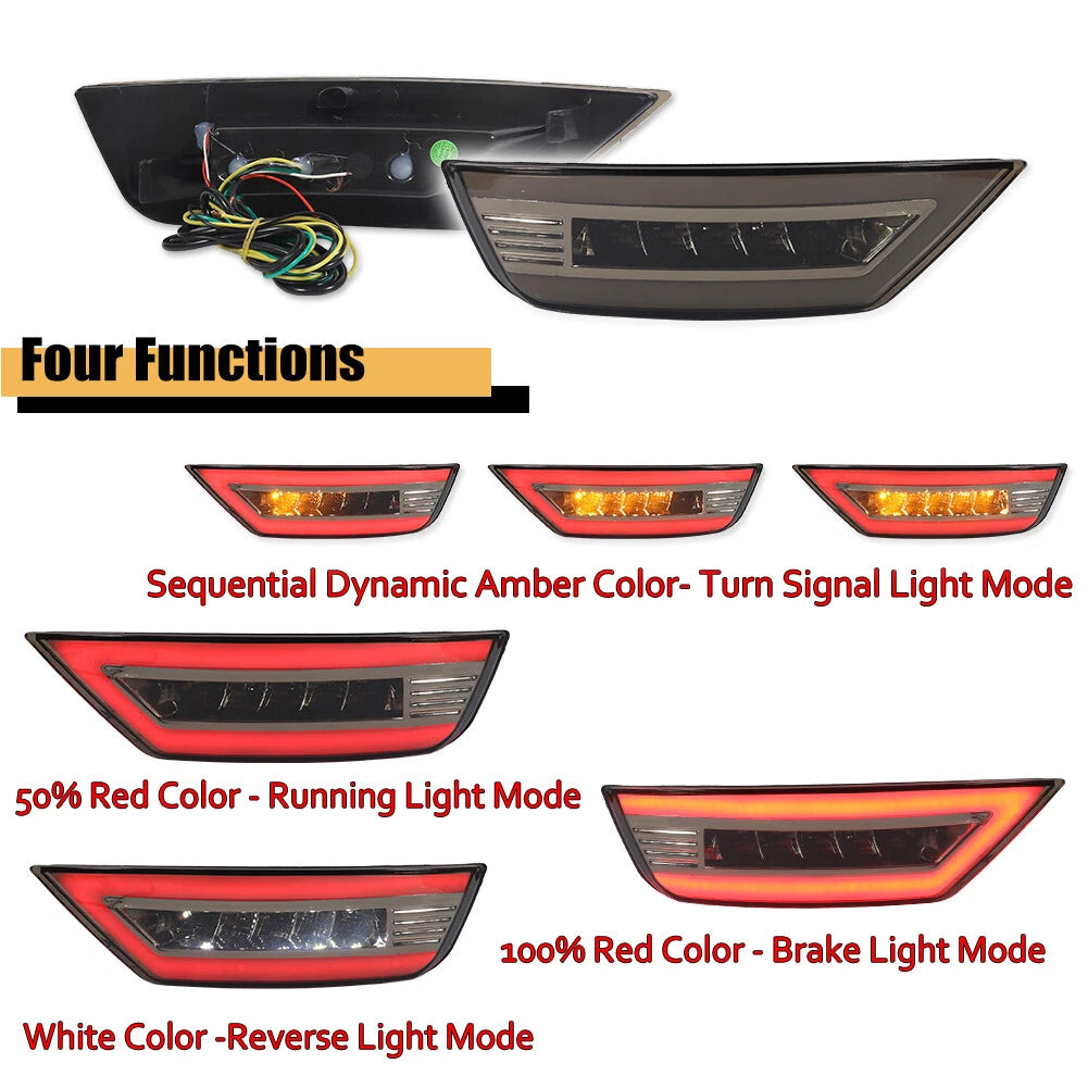 Smoke Red LED Rear Reflector Tail Lights for Ford Escape Kuga (2013–2019)