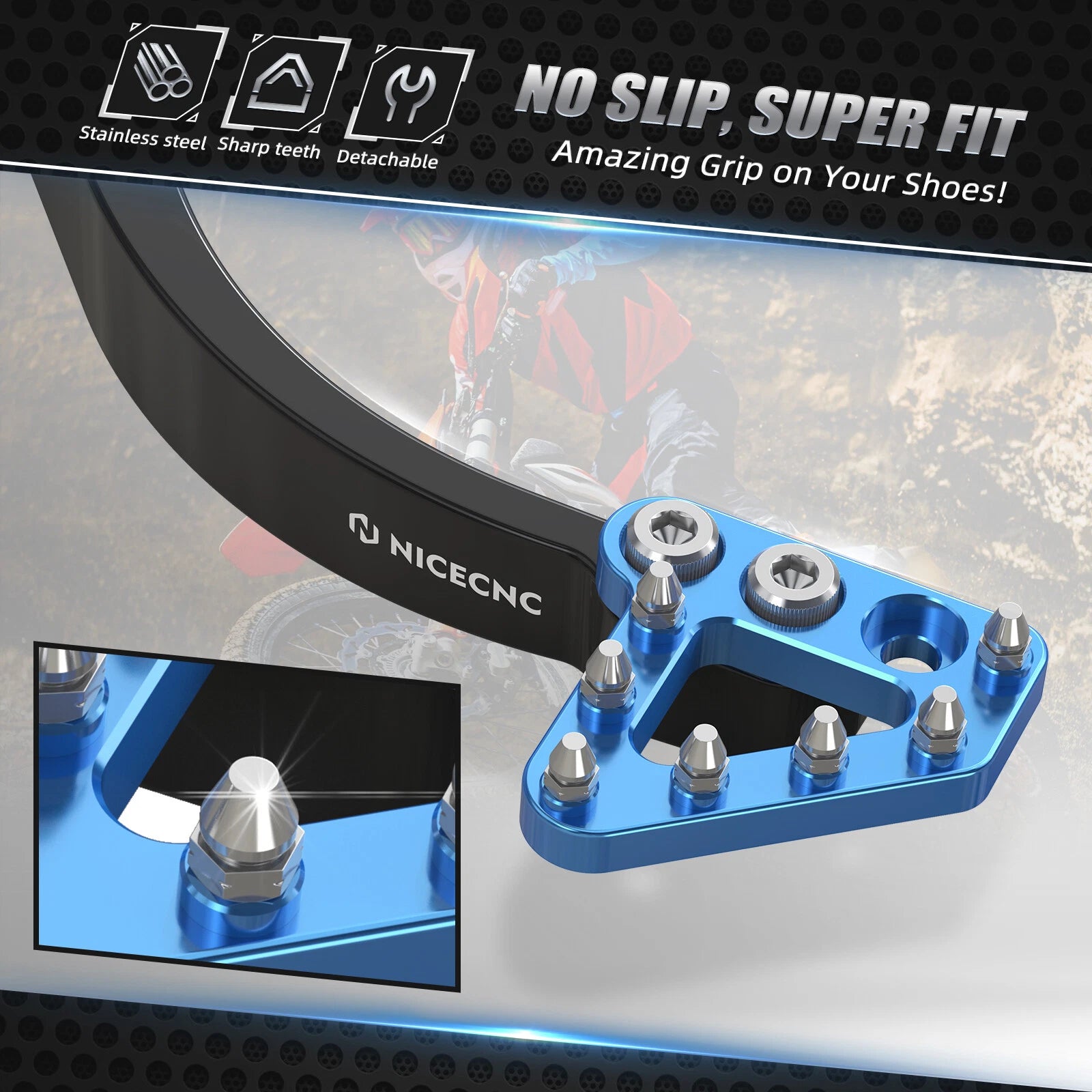 Rear Foot Brake Pedal Pad for Husqvarna 701 Supermoto 701 Enduro (2016–2019)
