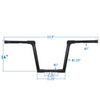 HTTMT 14" Ape Hanger Handlebar for Harley Softail FLD FXDB FLS FXST (2011–2017)
