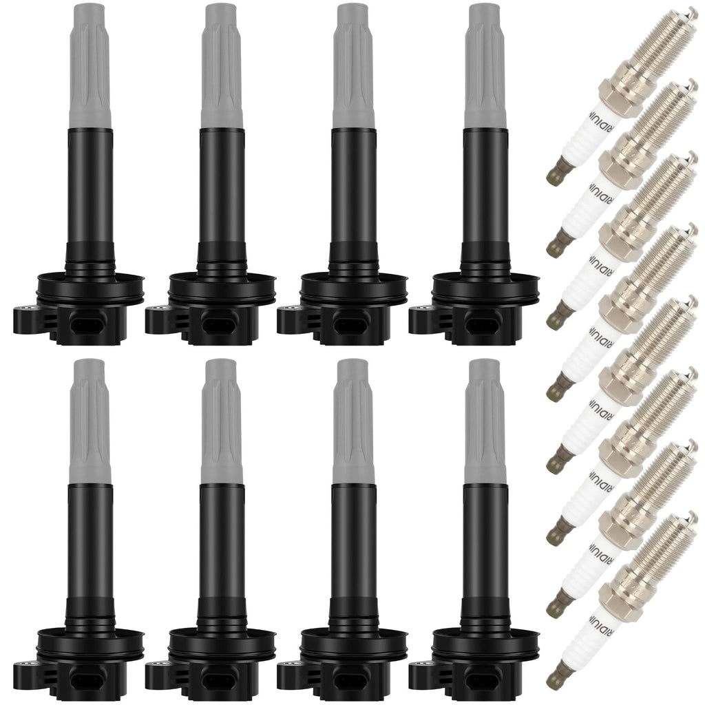 Set of 8 Ignition Coils & Spark Plugs for Ford F-150, Mustang (2017)