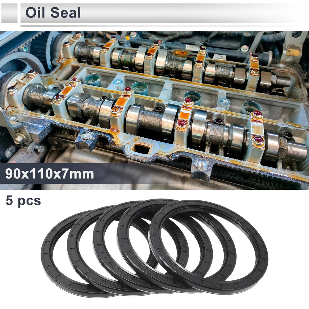 Set of 5 Oil Seal Rotary Shaft Seal for Various Models (90x110x7mm)