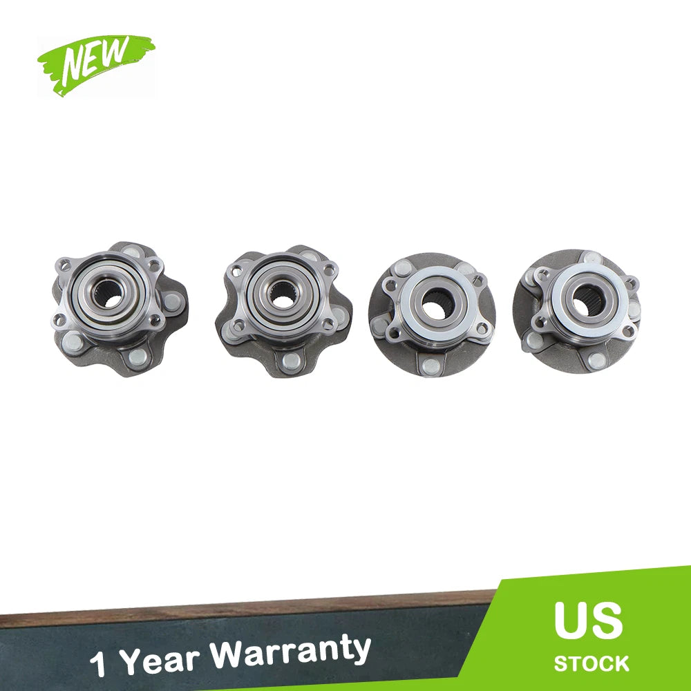 Set of 4 Wheel Hub Bearings for Nissan Rogue (2008–2013) RH LH AWD 2.5L L4