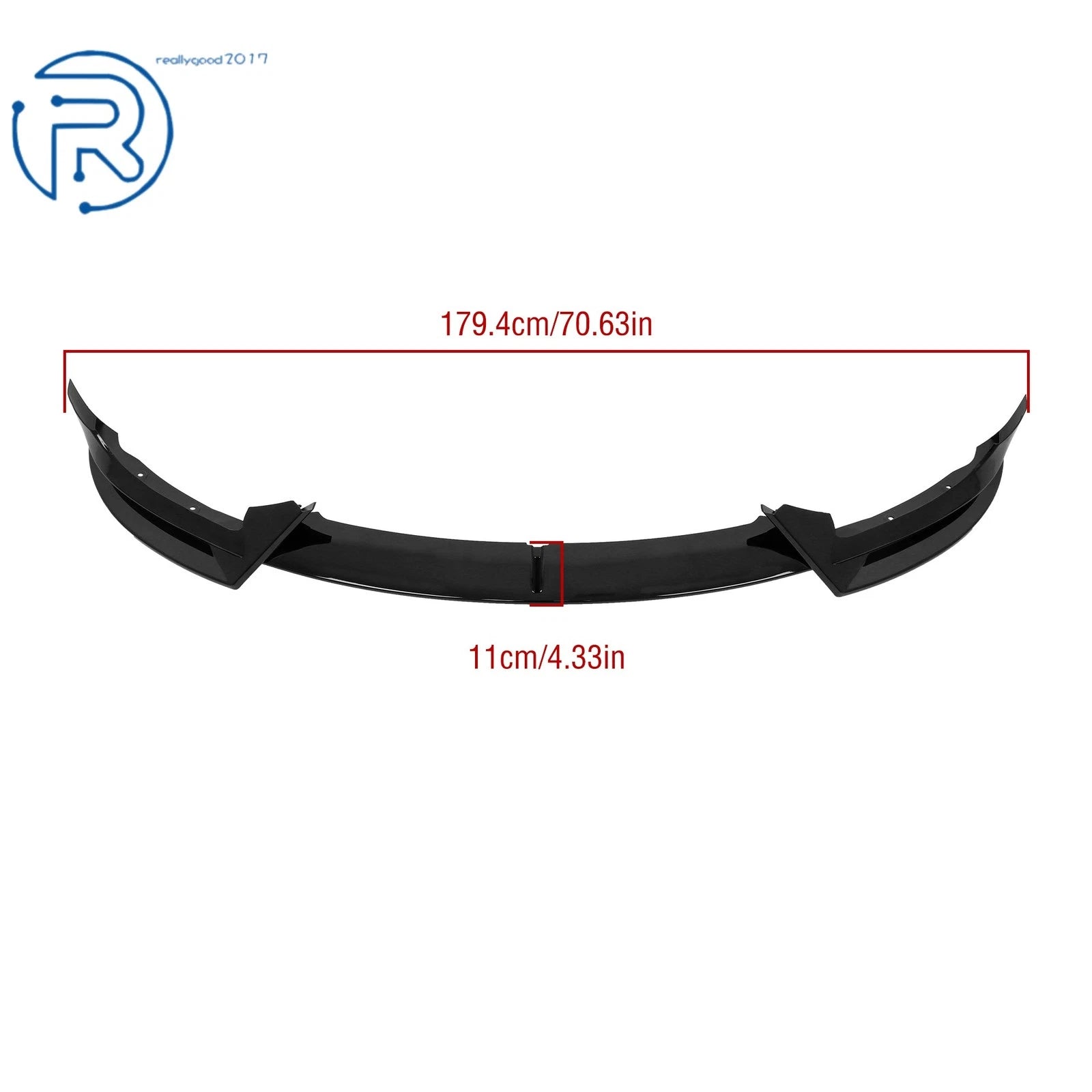 Set of Front Lip Spoiler for Tesla Model Y (2020-2024) Glossy Black