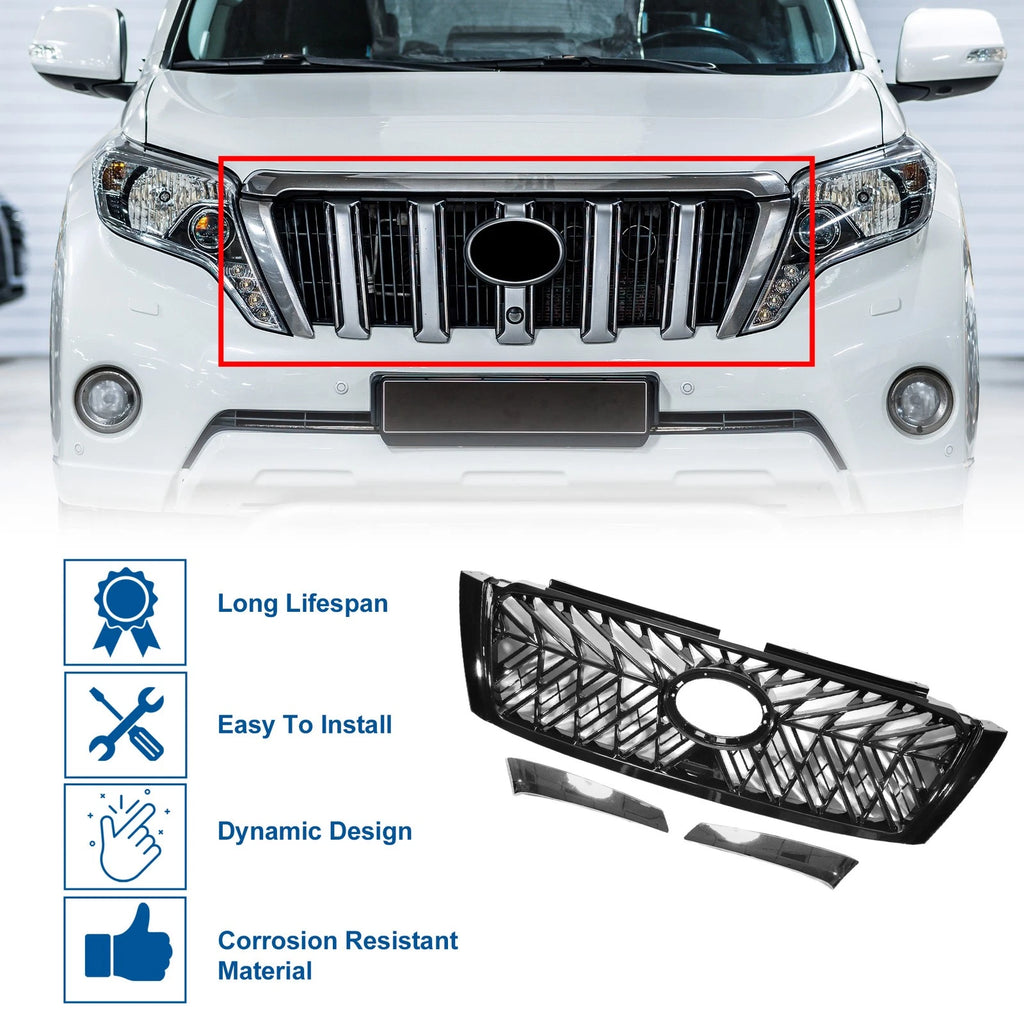 Front Upper Hood Bumper Grille for Toyota Land Cruiser Prado (2014–2017)