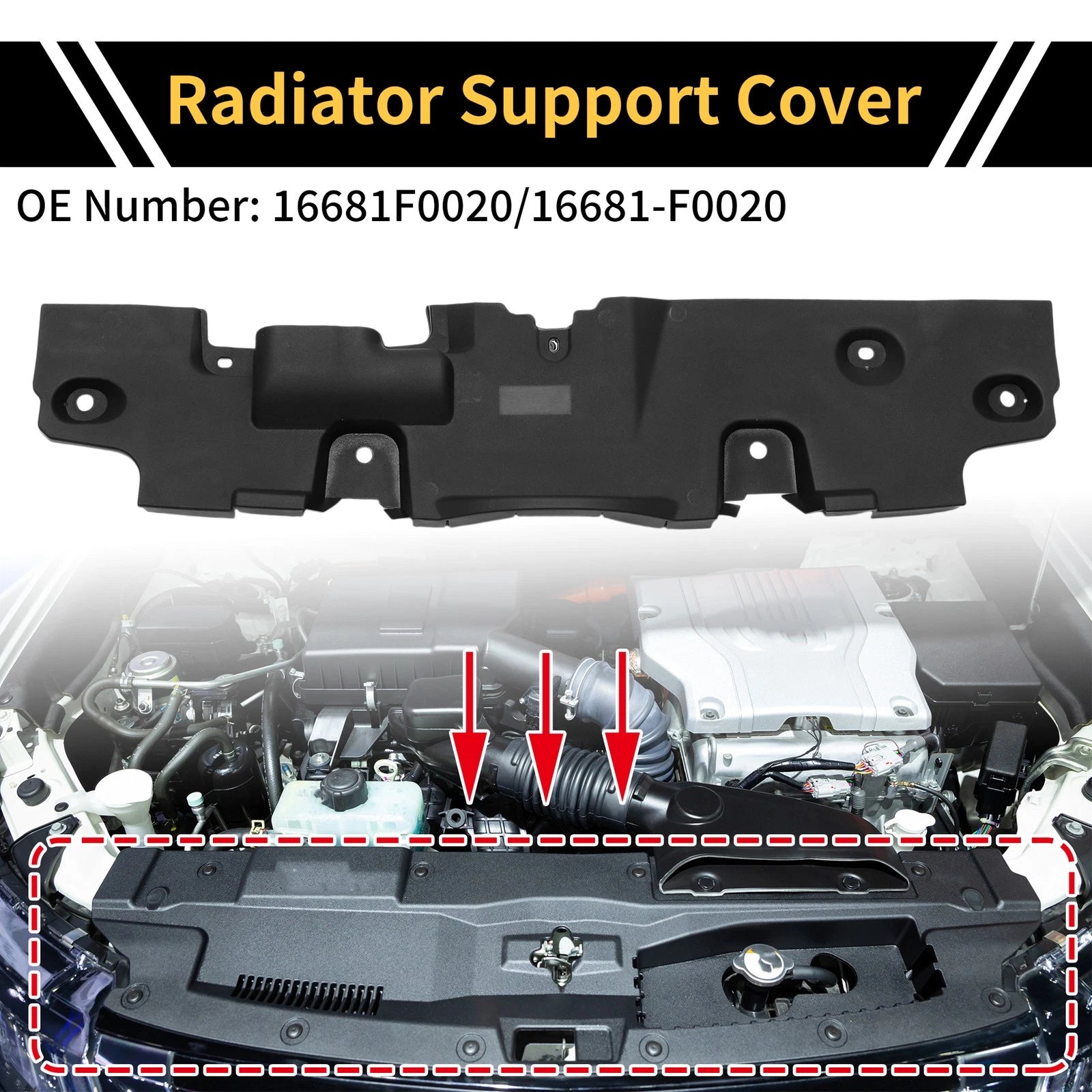 Radiator Support Cover for Toyota RAV4 (2019–2022) No. 16681F0020/16681-F0020