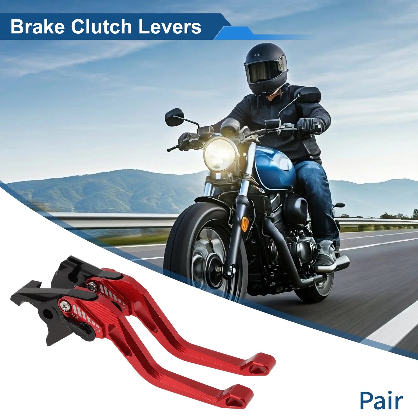 Short Brake Clutch Levers for Suzuki GSX-8S (2023–2025) - Solid Red, 1 Pair