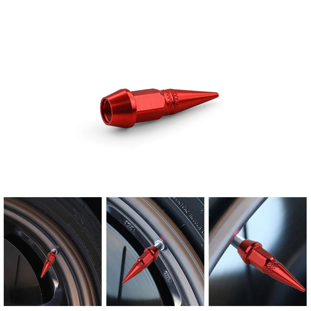 Set of 8 Spike Tire Valve Stem Caps for Truck Bike Wheel